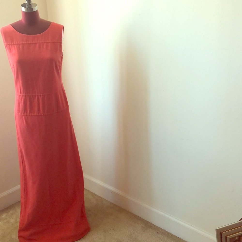 Red Red Res! Alberta Ferretti Long Sleeveless Red Linen Dress
